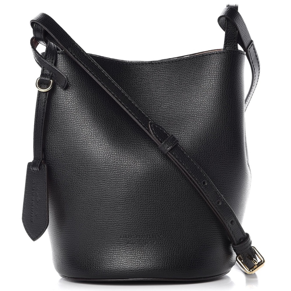 BURBERRY Lorne Haymarket Bucket Bag Black